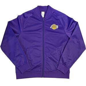 Lakers Bomber Jacket Retro Zip Basketball NBA LA Los Angeles Purple Unisex Large